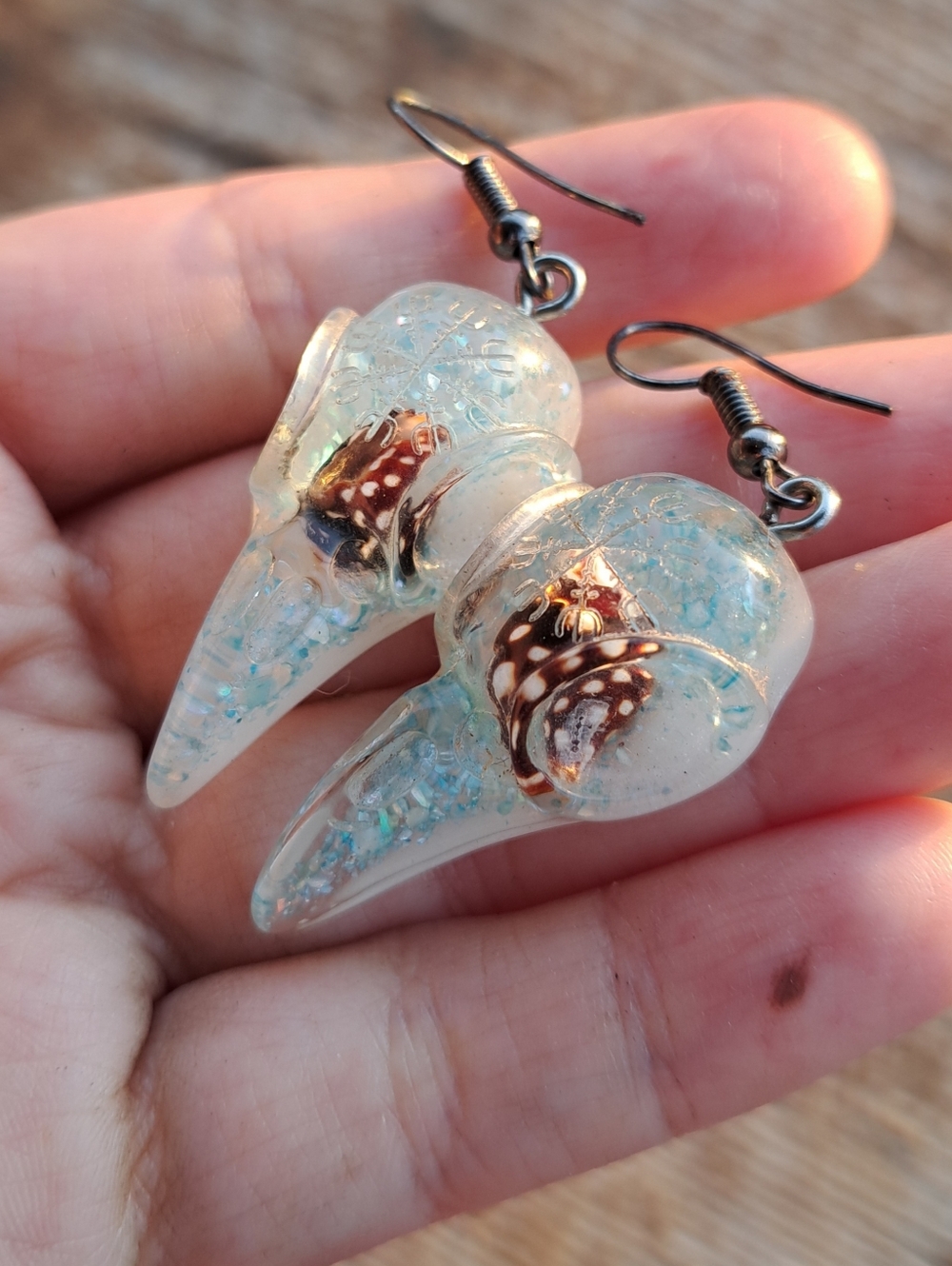 Unique Quirky Bird Skull Shaped Earrings Curiosity Taxidermy